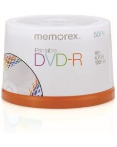 Memorex 4.7Gb/16x Printable DVD-R 50-Pack Spindle (Discontinued by Manufacturer)