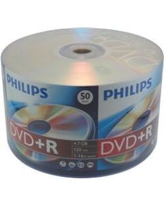 PHILIPS 16x 4.7GB 120-Min DVD+R Media 50-Pack