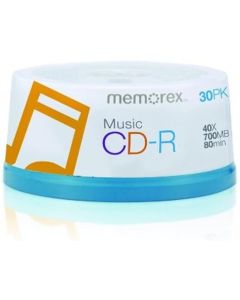 Memorex 15404001 Music CD-R DA, 80 Minute, 700 MB 40x ( 30-Pack Spindle) (Discontinued by Manufacturer)