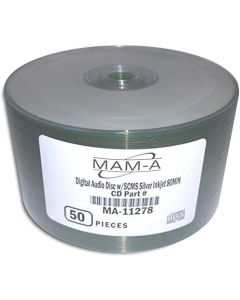 MAM-A (Mitsui) Digital-Audio Silver Inkjet Printable 80-Minute CD-R's 50-Pak in Shrinkwrap