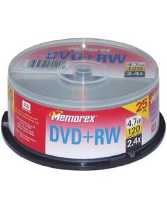 Memorex 4.7GB 2.4x DVD+RW (25 Pack Spindle) (Discontinued by Manufacturer)