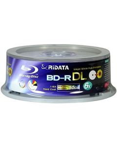 RiData 50GB BD-R DL Dual-Layer Blu-Ray Writable 6x Disc 25pk