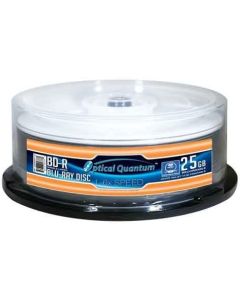 25 Pack Optical Quantum 6X 25GB BD-R Blu-ray Blank Disc White Inkjet Hub Printable
