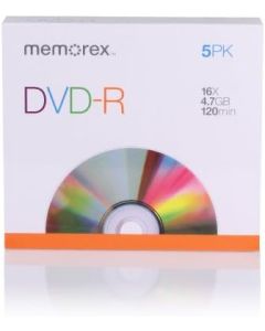 Memorex 4.7Gb/16x DVD-R (5-Pack Slim Case)