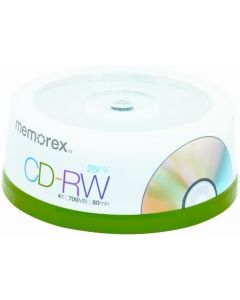 Memorex 4X 700 MB/80-Minute CD-RW Discs (25-Pack Spindle)