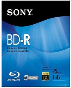 Sony BD-R Blu-Ray Recordable Single Layer Disc - 25gb, 1-6X (Discontinued by Manufacturer)