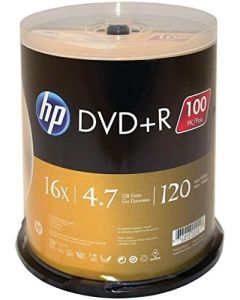 HP DR16100CB 4.7GB 16x DVD (100-ct Cake Box Spindle)