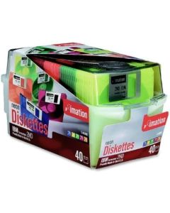 imation 3.5" Diskettes, Neon, 40PK, 2HD, 1.44MB