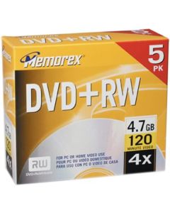 Memorex 4.7GB DVD+RW Media (5-Pack) (Discontinued by Manufacturer)