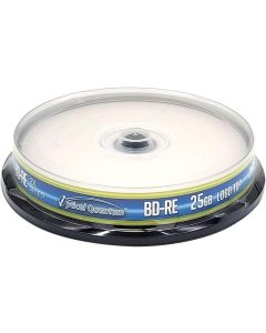 Optical Quantum 2X 25GB BD-RE Logo Top Blu-ray Blank Media - 10 Discs Cakebox OQBDRE02LT-10
