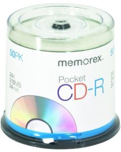 Memorex 210 MB 24x 24 Minute Pocket CD-R Mini-Discs 50-Pack Spindle