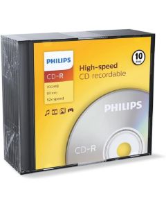 Philips CDR-80 (52x) 10pk Slim Jewel Case