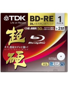 TDK Blu-ray BD-RE DL (Dual Layer) Re-writable Disk 50GB 2x Speed 1 Pack | Blu-ray Disc Rewritable Format Ver. 2.1 (Japan Import)