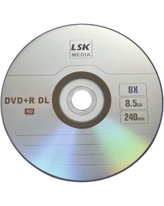 DVD+R DL Double Layer 8X 8.5GB 240min Video  LSK Media Logo Top, 50 Pack in Spindle | Blank DVDs for Burning Video | DVD Discs Blank | Recordable DVDs