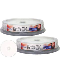 Smartbuy 50gb 6X Blu-ray Bd-r Dl Dual Layer Blank White Inkjet Printable Recordable Media Disc Spindle (20-Disc)