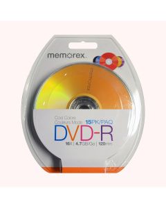 PNY Trendy Memorex 4.7GB 16X DVD-R 15 Pack Blister Cool Colors (32020019223)