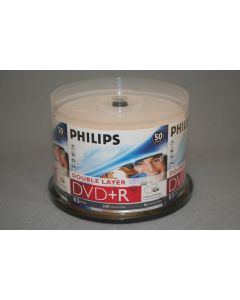 PHILIPS DVD+R 8.5G INKJET DUAL, LAYER,CAKE BOX, 50PKS, 600/CRN A2