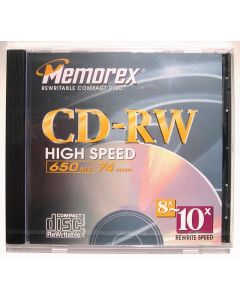 CD-RW 74 10X 650MB HIGH SPEED STANDARD JEWEL SINGLE